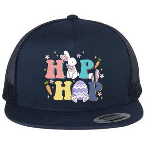 Hip Hop Funny Cute Easter Bunny Flat Bill Trucker Hat