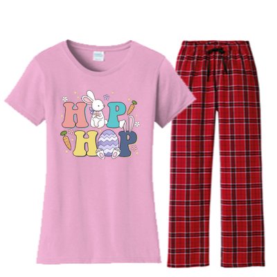 Hip Hop Funny Cute Easter Bunny Women's Flannel Pajama Set