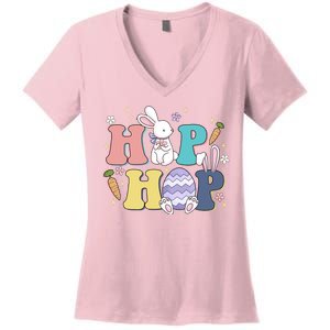 Hip Hop Funny Cute Easter Bunny Women's V-Neck T-Shirt