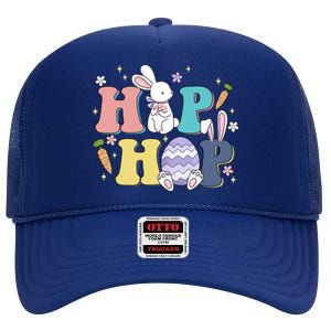 Hip Hop Funny Cute Easter Bunny High Crown Mesh Back Trucker Hat