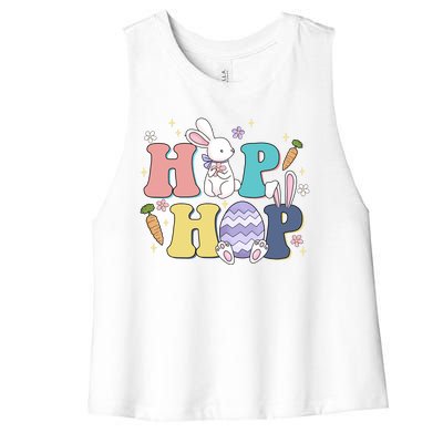 Hip Hop Funny Cute Easter Bunny Women's Racerback Cropped Tank