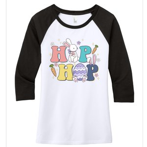 Hip Hop Funny Cute Easter Bunny Women's Tri-Blend 3/4-Sleeve Raglan Shirt