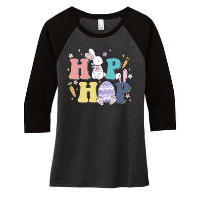 Hip Hop Funny Cute Easter Bunny Women's Tri-Blend 3/4-Sleeve Raglan Shirt