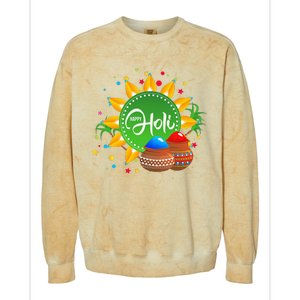 Happy Holi For  India Hindu Colorblast Crewneck Sweatshirt