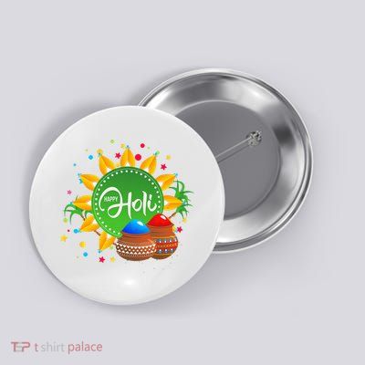 Happy Holi For  India Hindu Button