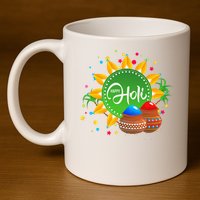 Happy Holi For  India Hindu 11oz C Handle Ceramic Mug