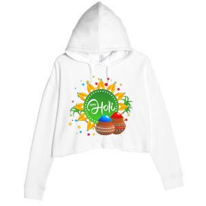 Happy Holi For  India Hindu Crop Fleece Hoodie