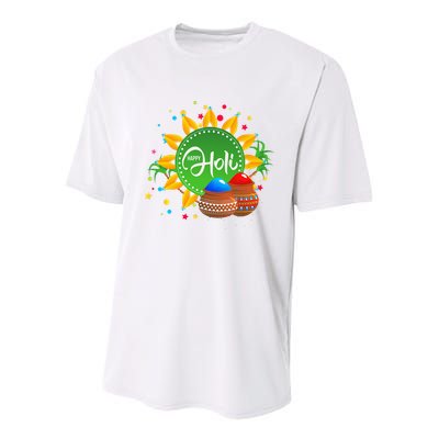 Happy Holi For  India Hindu Youth Performance Sprint T-Shirt