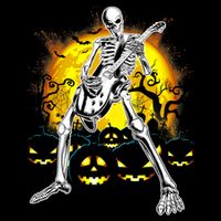 Happy Halloween Funny Skeleton Playing Guitar Pumpkin Vibes Mesh Reversible Basketball Jersey Tank
