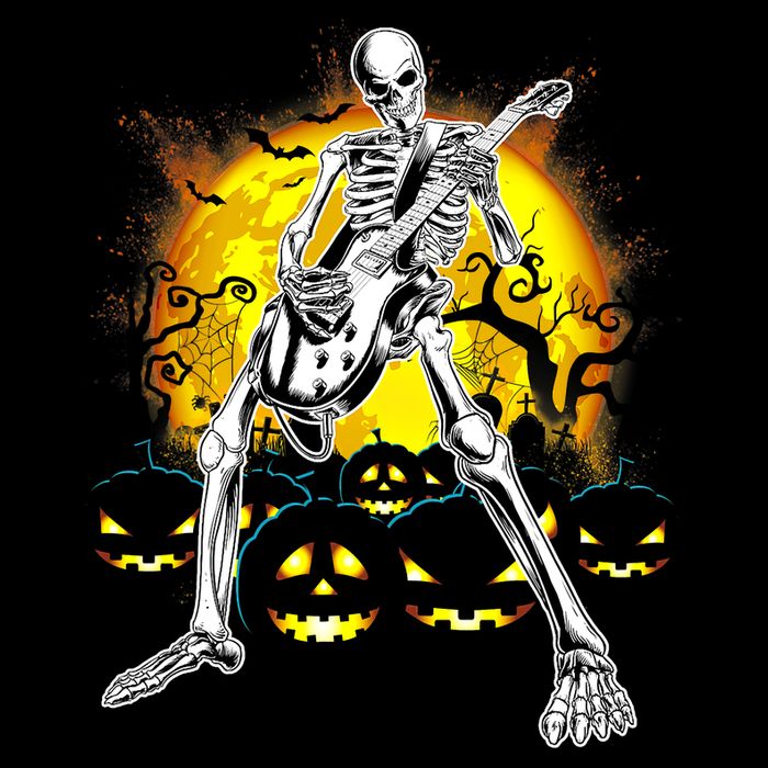 Happy Halloween Funny Skeleton Playing Guitar Pumpkin Vibes Mesh Reversible Basketball Jersey Tank
