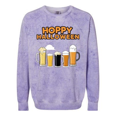 Hoppy Halloween Funny Beer Drinking Halloween Colorblast Crewneck Sweatshirt