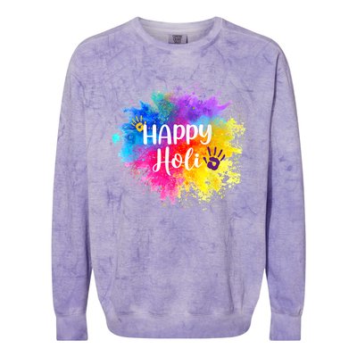 Happy Holi Festival India Colors Spring Gift Colorblast Crewneck Sweatshirt