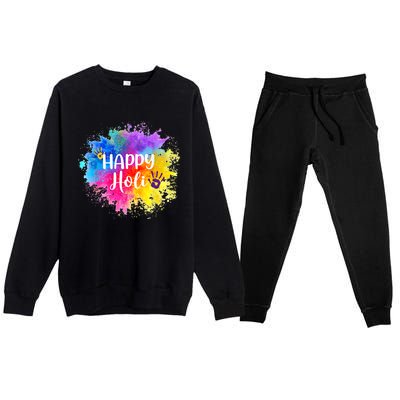 Happy Holi Festival India Colors Spring Gift Premium Crewneck Sweatsuit Set