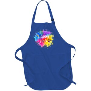 Happy Holi Festival India Colors Spring Gift Full-Length Apron With Pockets