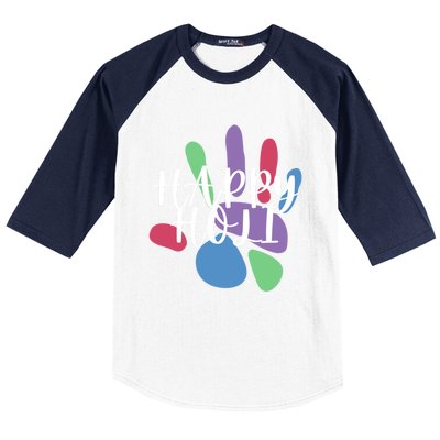 Happy Holi Festival India Colors Cute Gift Baseball Sleeve Shirt