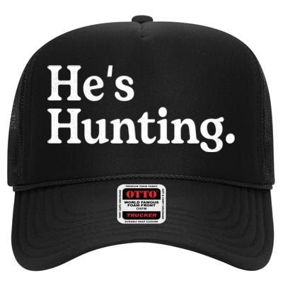 HeS Hunting Funny Hunting Wife Art For Women Hunting Season High Crown Mesh Back Trucker Hat