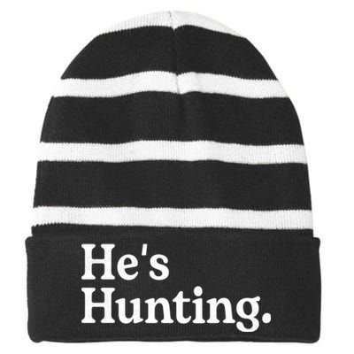 HeS Hunting Funny Hunting Wife Art For Women Hunting Season Striped Beanie with Solid Band