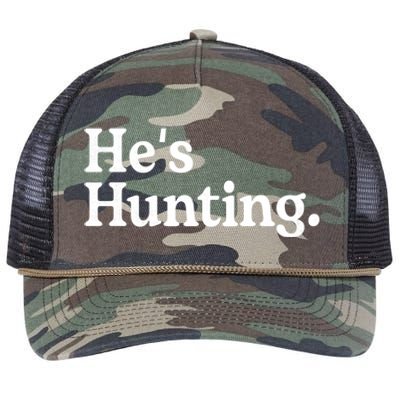 HeS Hunting Funny Hunting Wife Art For Women Hunting Season Retro Rope Trucker Hat Cap