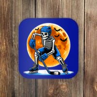 Halloween Hockey Fan American Hockey Skeleton Gift Coaster