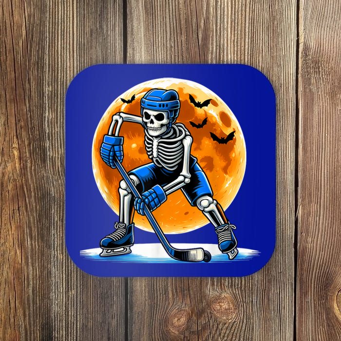 Halloween Hockey Fan American Hockey Skeleton Gift Coaster