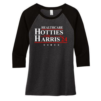 Healthcare Hotties For Harris 24 Women's Tri-Blend 3/4-Sleeve Raglan Shirt