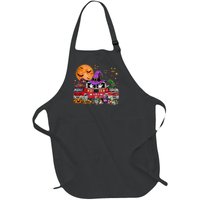 Happy Halloween Firefighter Pumpkin Fire Truck Witch Ghost Full-Length Apron With Pockets