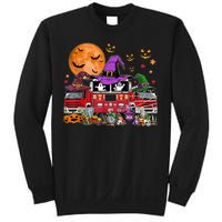 Happy Halloween Firefighter Pumpkin Fire Truck Witch Ghost Sweatshirt