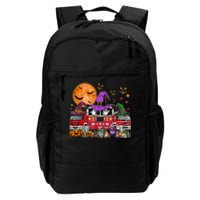 Happy Halloween Firefighter Pumpkin Fire Truck Witch Ghost Daily Commute Backpack