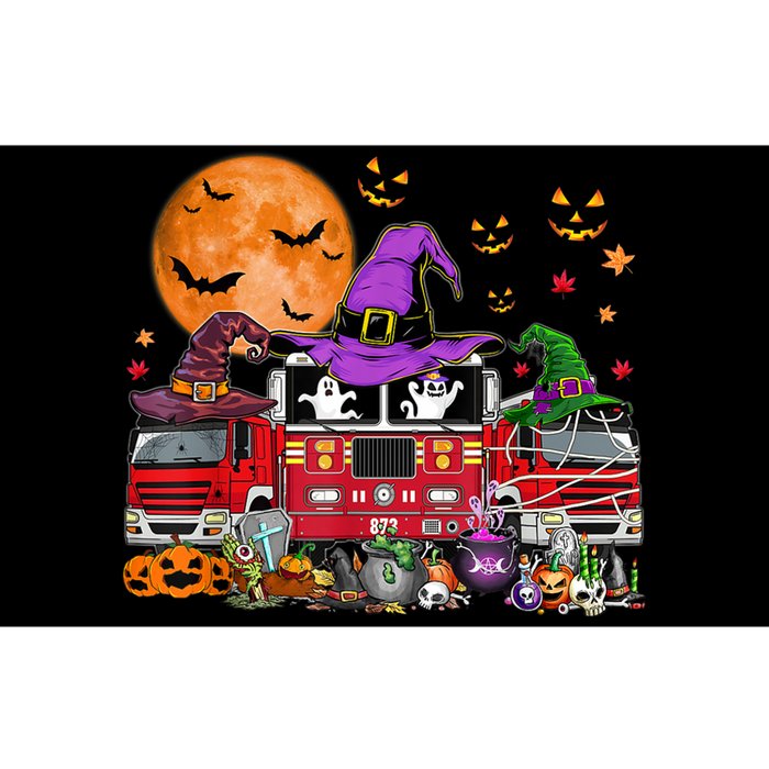 Happy Halloween Firefighter Pumpkin Fire Truck Witch Ghost Bumper Sticker