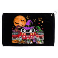 Happy Halloween Firefighter Pumpkin Fire Truck Witch Ghost Grommeted Golf Towel