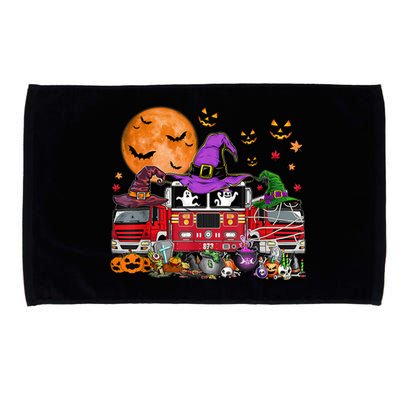 Happy Halloween Firefighter Pumpkin Fire Truck Witch Ghost Microfiber Hand Towel