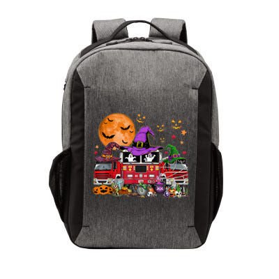 Happy Halloween Firefighter Pumpkin Fire Truck Witch Ghost Vector Backpack