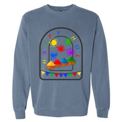 Happy Holi Festival Indian Festival Of Color Spring Elephant Gift Garment-Dyed Sweatshirt