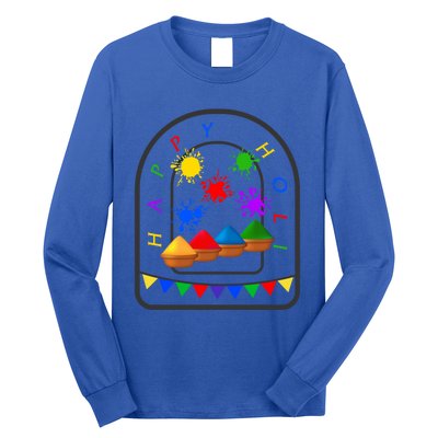 Happy Holi Festival Indian Festival Of Color Spring Elephant Gift Long Sleeve Shirt