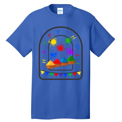 Happy Holi Festival Indian Festival Of Color Spring Elephant Gift Tall T-Shirt