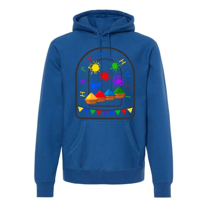 Happy Holi Festival Indian Festival Of Color Spring Elephant Gift Premium Hoodie