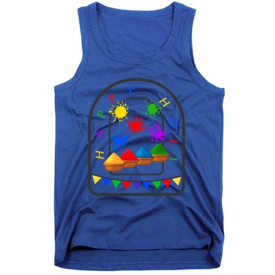 Happy Holi Festival Indian Festival Of Color Spring Elephant Gift Tank Top