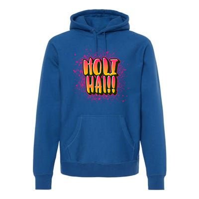 Happy Holi Festival Of Colors India Hindi 2021 Funny Gift Premium Hoodie