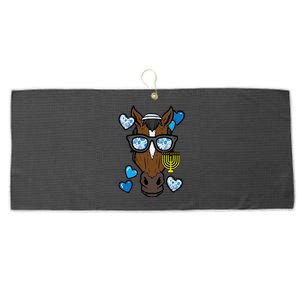 Hanukkah Horse Face Menorah Chanukah Jewish Large Microfiber Waffle Golf Towel