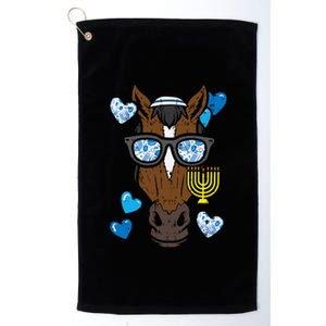 Hanukkah Horse Face Menorah Chanukah Jewish Platinum Collection Golf Towel