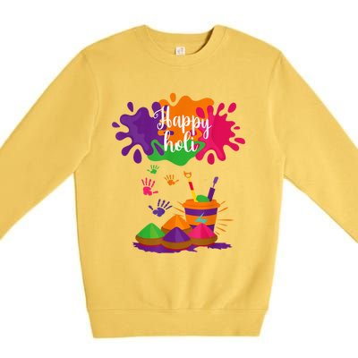 Happy Holi Festival Outfit For Women Men Family Premium Crewneck Sweatshirt