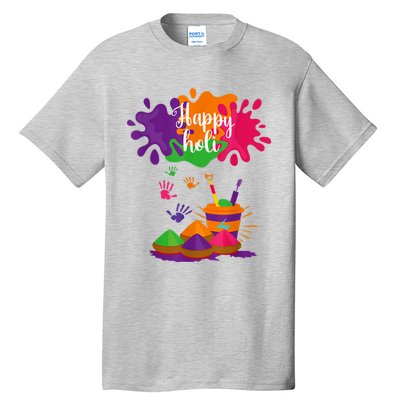 Happy Holi Festival Outfit For Women Men Family Tall T-Shirt