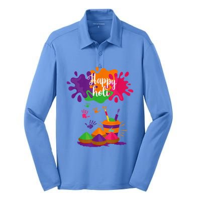 Happy Holi Festival Outfit For Women Men Family Silk Touch Performance Long Sleeve Polo