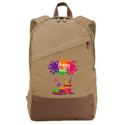 Happy Holi Festival Outfit For Women Men Family Cotton Canvas Backpack