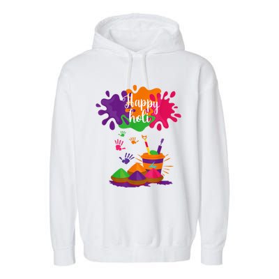 Happy Holi Festival Outfit For Women Men Family Garment-Dyed Fleece Hoodie