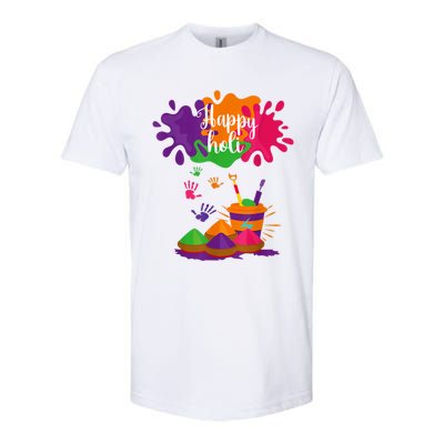 Happy Holi Festival Outfit For Women Men Family Softstyle CVC T-Shirt