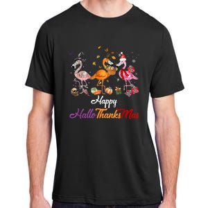 Happy Hallothanksmas Flamingo Halloween Thanksgiving Xmas Adult ChromaSoft Performance T-Shirt