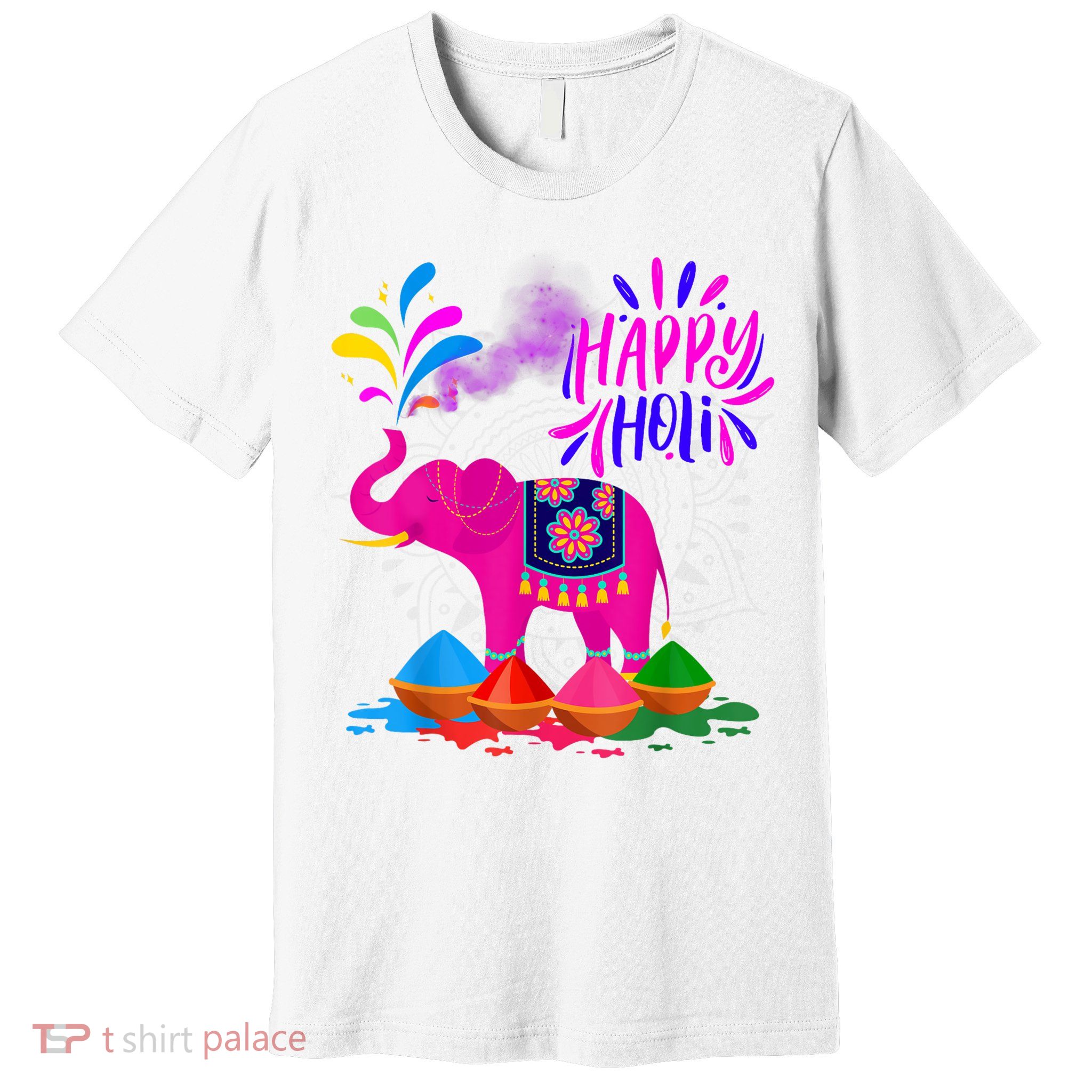 Happy Holi Festival India Color Elephant Hindu Premium T-Shirt