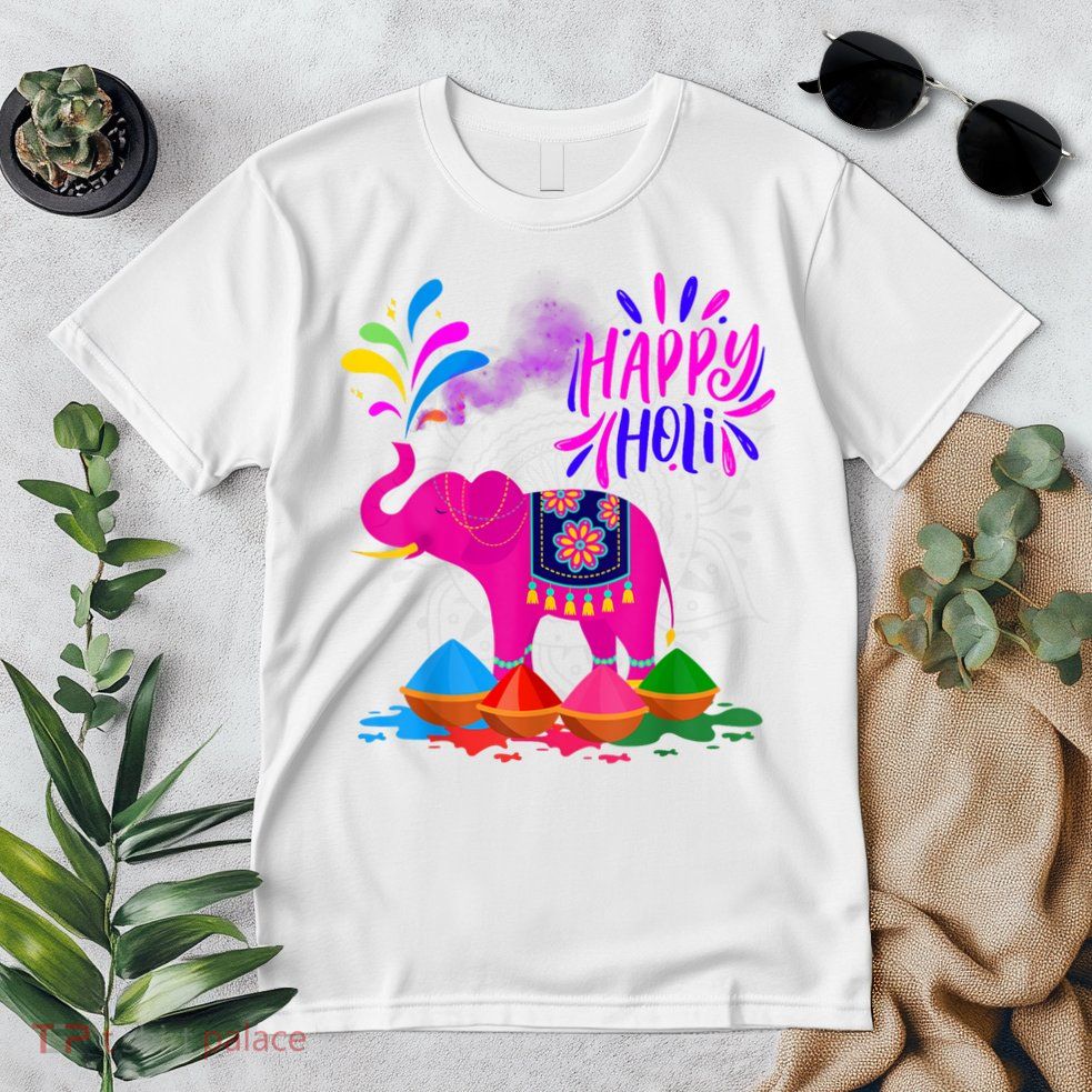 Happy Holi Festival India Color Elephant Hindu Premium T-Shirt