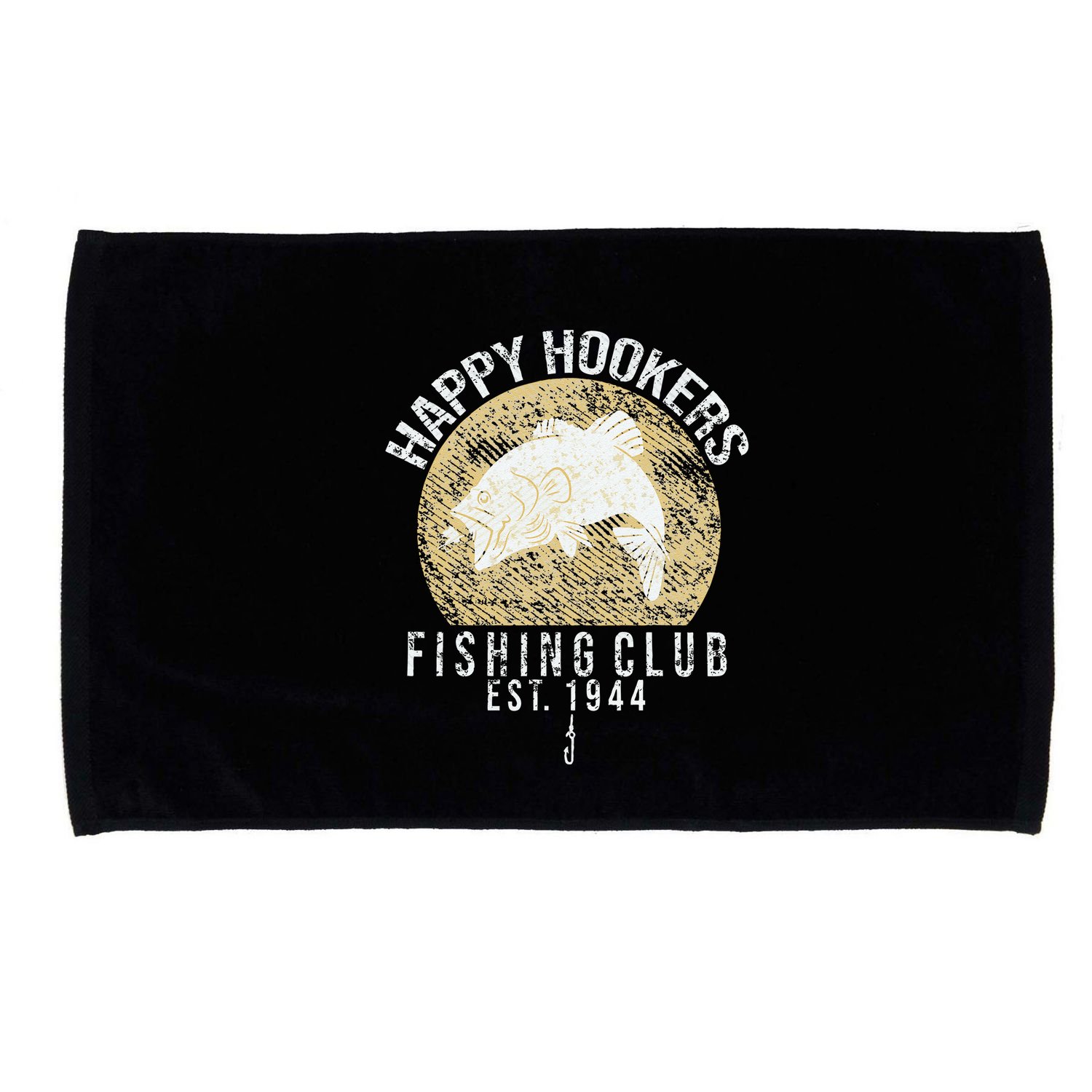 Happy Hookers Fishing Club Retro Vintage Style Fishing Lover Microfiber Hand Towel